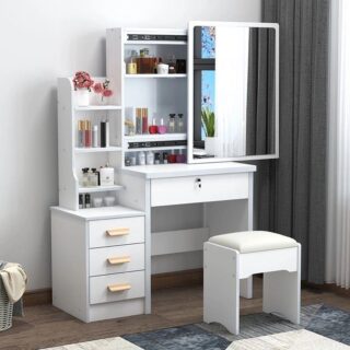 Dressing table, vanity table, makeup vanity, dressing table with mirror, vanity desk, makeup table, bedroom vanity, vanity with drawers, dressing table set, vanity with stool, makeup station, vanity with lights, modern dressing table, vintage dressing table, rustic vanity, minimalist dressing table, classic dressing table, bedroom furniture, vanity for bedroom, vanity with storage, dressing table with drawers, dressing table with stool, white dressing table, black dressing table, gray dressing table, pink dressing table, gold vanity, silver vanity, wood dressing table, metal vanity, glass top vanity, marble vanity, high gloss vanity, matte finish vanity, dressing table for girls, teen vanity, adult vanity, small dressing table, large dressing table, compact vanity, corner vanity, Hollywood vanity, vanity with light bulbs, mirrored vanity, vanity with tri-fold mirror, vanity with large mirror, vanity with stool, vanity chair, vanity bench, makeup organizer, jewelry organizer, vanity with shelves, wall-mounted vanity, floating vanity, dressing table set for sale, cheap vanity, affordable dressing table, luxury vanity, high-end dressing table, contemporary vanity, scandinavian vanity, bohemian vanity, industrial vanity, shabby chic vanity, elegant dressing table, sophisticated vanity, sleek vanity, clean lines vanity, vanity with gold handles, vanity with crystal knobs, vanity with sleek pulls, dressing table with storage, makeup storage solution, vanity with multiple drawers, vanity for jewelry, vanity for makeup, vanity for cosmetics, vanity for hair tools, vanity for small spaces, vanity for studio apartment, space-saving vanity,