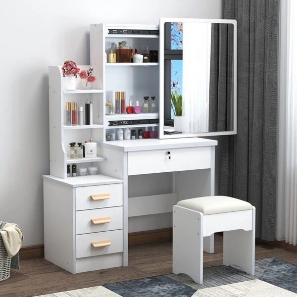 Dressing table, vanity table, makeup vanity, dressing table with mirror, vanity desk, makeup table, bedroom vanity, vanity with drawers, dressing table set, vanity with stool, makeup station, vanity with lights, modern dressing table, vintage dressing table, rustic vanity, minimalist dressing table, classic dressing table, bedroom furniture, vanity for bedroom, vanity with storage, dressing table with drawers, dressing table with stool, white dressing table, black dressing table, gray dressing table, pink dressing table, gold vanity, silver vanity, wood dressing table, metal vanity, glass top vanity, marble vanity, high gloss vanity, matte finish vanity, dressing table for girls, teen vanity, adult vanity, small dressing table, large dressing table, compact vanity, corner vanity, Hollywood vanity, vanity with light bulbs, mirrored vanity, vanity with tri-fold mirror, vanity with large mirror, vanity with stool, vanity chair, vanity bench, makeup organizer, jewelry organizer, vanity with shelves, wall-mounted vanity, floating vanity, dressing table set for sale, cheap vanity, affordable dressing table, luxury vanity, high-end dressing table, contemporary vanity, scandinavian vanity, bohemian vanity, industrial vanity, shabby chic vanity, elegant dressing table, sophisticated vanity, sleek vanity, clean lines vanity, vanity with gold handles, vanity with crystal knobs, vanity with sleek pulls, dressing table with storage, makeup storage solution, vanity with multiple drawers, vanity for jewelry, vanity for makeup, vanity for cosmetics, vanity for hair tools, vanity for small spaces, vanity for studio apartment, space-saving vanity,