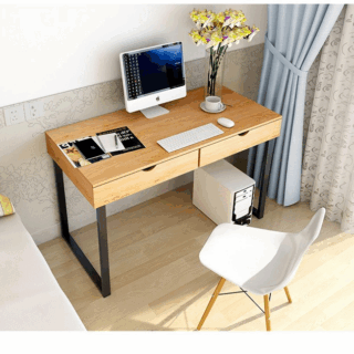 Wooden Metal Frame Office Desk