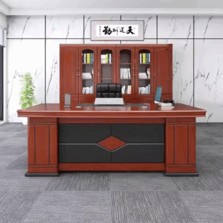 L-shaped 1.8M Mahogany Office Desk