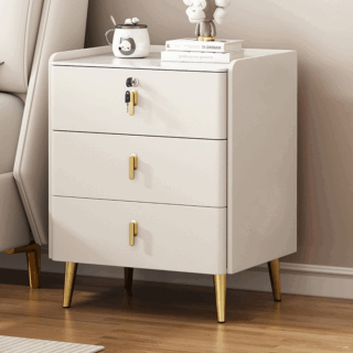 Wooden 3 Drawer Bedside Cabinet