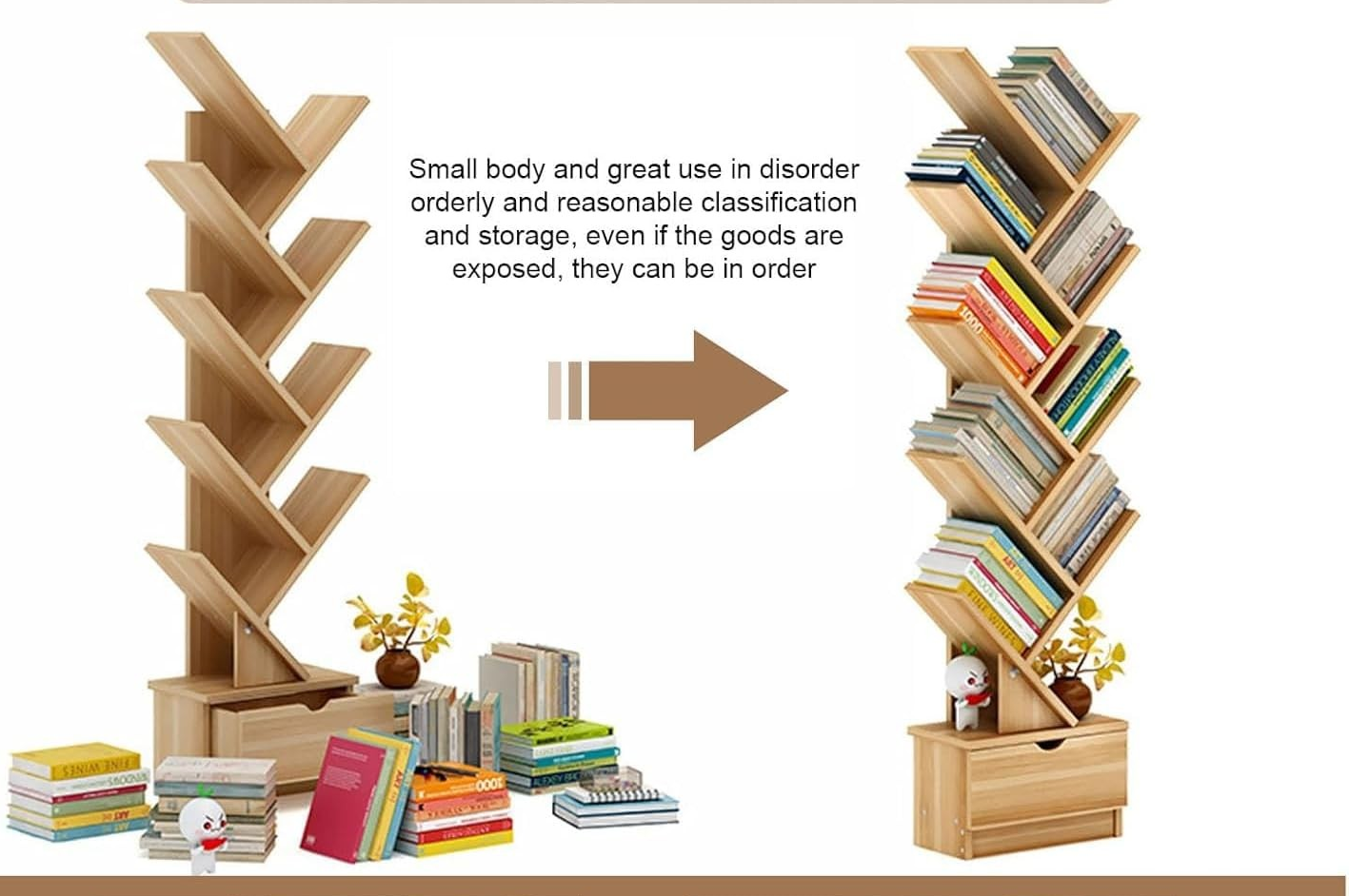 8 Shelve Modern Wooden Bookshelve - Image 5