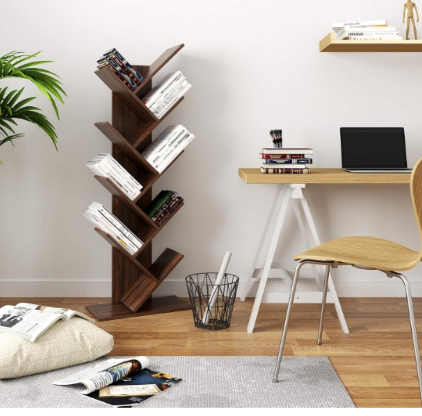 8 Shelve Modern Wooden Bookshelve - Image 8