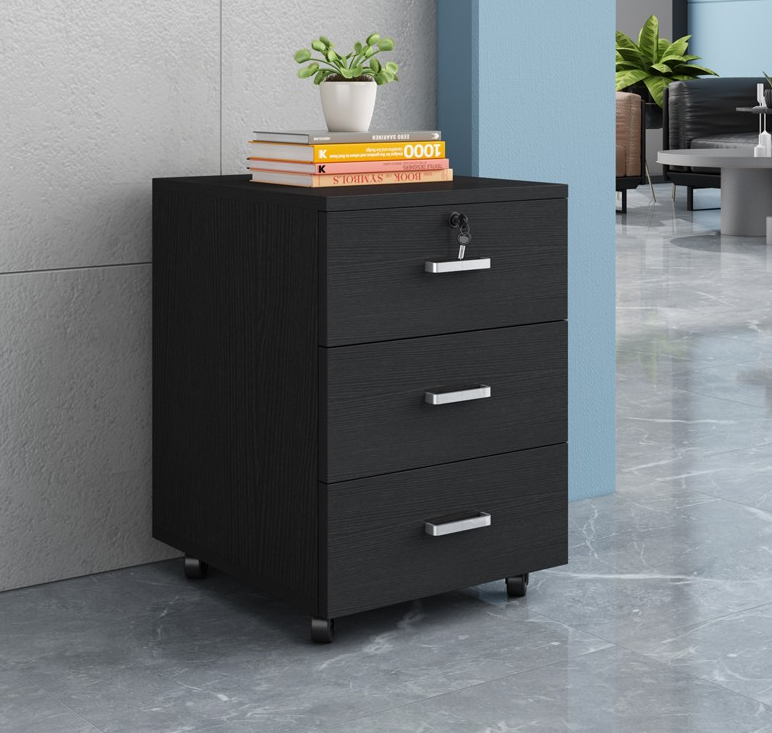 3 Drawer Wooden Office Cabinet - Image 8