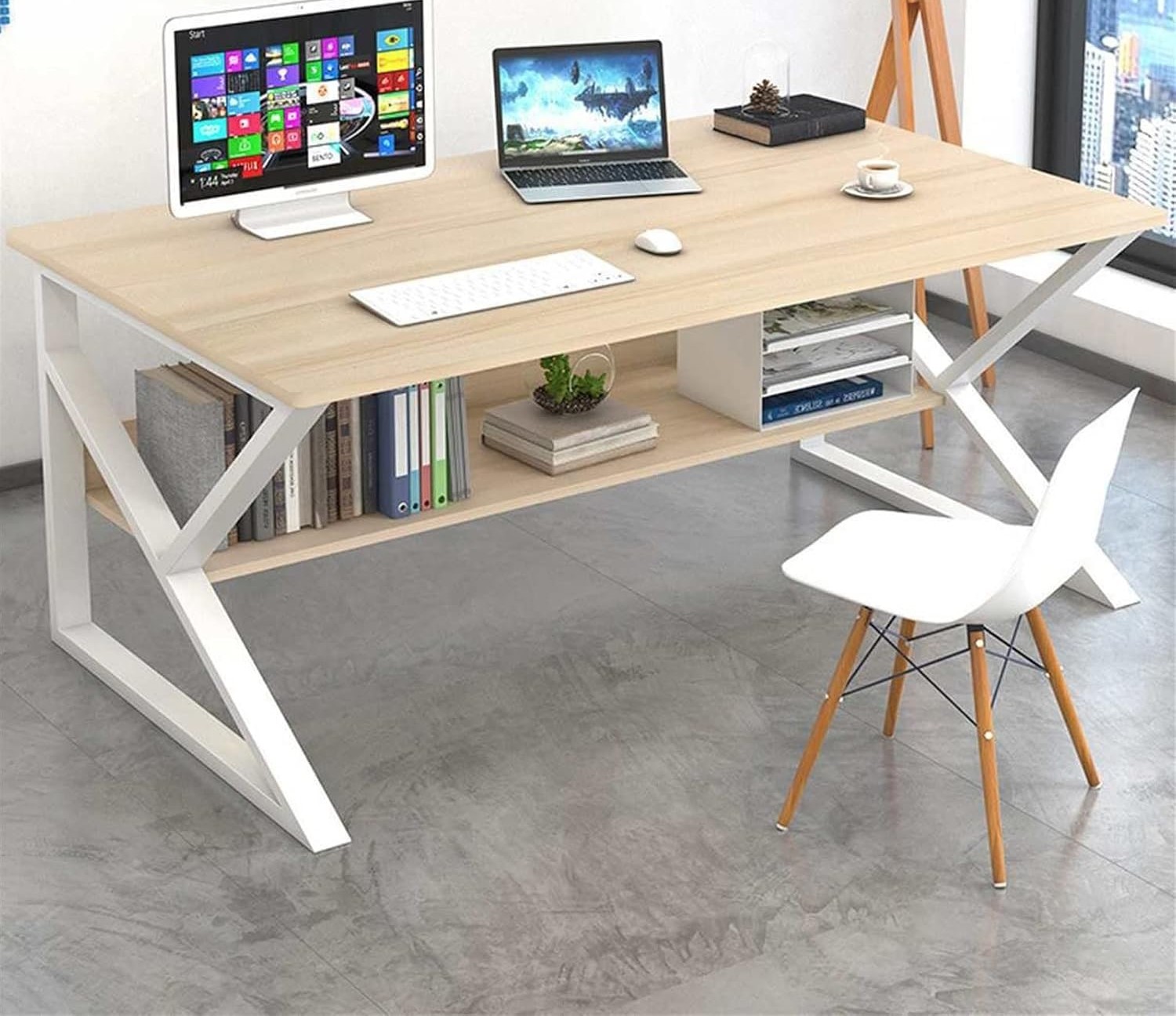 Metal Frame Wooden Office Desk - Image 10