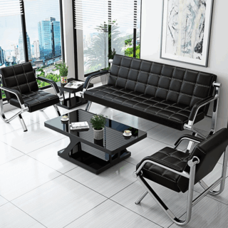 5 Seater Leather Waiting Office Sofa Set