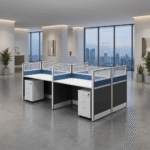 4-Way Brown Office Workstation