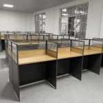 6-Way Brown Office Workstation - Image 2