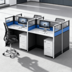4-Way Brown Office Workstation - Image 7