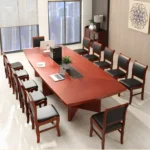 Mahogany Boardroom Meeting Table - Image 3