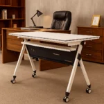 White Foldable Office Table - Image 12