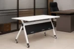 White Foldable Office Table - Image 3