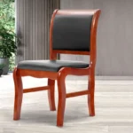 Wooden Frame Leather Office Chair - Image 9