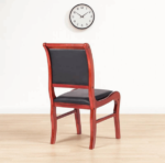 Wooden Frame Leather Office Chair - Image 7