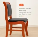 Wooden Frame Leather Office Chair - Image 6