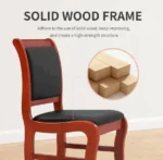 Wooden Frame Leather Office Chair - Image 3