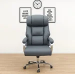 Gray Leather Office Chair - Image 3