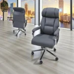 Gray Leather Office Chair