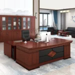 2000mm Mahogany Office Desk - Image 6