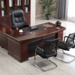 2000mm Mahogany Office Desk - Image 3