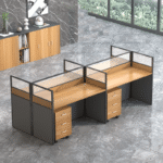 4-Way Brown Office Workstation - Image 3