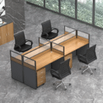 4-Way Brown Office Workstation - Image 5