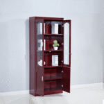 2-Door Mahogany Storage Cabinet - Image 10