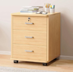 3-Drawer Wooden Filing Cabinet - Image 9