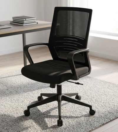 Elevate Your Daily Comfort: The Modern Office Staff Swivel Chair Redefine your workday experience with the Modern Office Staff Swivel Chair, engineered for maximum comfort, support, and sleek contemporary style. Whether you are typing up reports, sitting through back-to-back virtual meetings, or collaborating at your desk, this ergonomic office chair adapts to your movements to keep you fatigue-free. Designed specifically for modern professionals and corporate staff, it blends high-performance functionality with a clean aesthetic that enhances any office interior. Crafted with a breathable mesh backrest to promote optimal airflow and prevent heat buildup, this chair keeps you cool during long hours at the desk. The contoured seat cushion provides plush pressure relief, while intuitive adjustment mechanisms allow you to customize your seating posture instantly. Backed by a sturdy 5-star base and smooth-rolling castors, it ensures effortless mobility across both carpeted and hardwood office floors. Key Features & Benefits Ergonomic Mesh Backrest: High-tensile breathable mesh promotes continuous air circulation, keeping you cool and supporting the natural curve of your spine. Customizable Height & Tilt: Pneumatic seat height adjustment and a reliable tilt-tension mechanism let you personalize your posture for optimal alignment. 360-Degree Swivel Mobility: Premium-grade swivel mechanism combined with smooth-gliding dual-caster wheels allows effortless multi-directional movement. Contoured Supportive Cushion: High-density molded foam seat cushion distributes body weight evenly, reducing pressure points during extended seating periods. Sleek Modern Design: Minimalist silhouette, clean lines, and neutral color finishes complement any corporate office, home study, or collaborative workstation. Durable Commercial Build: Tested for daily heavy-duty use, featuring a robust gas lift cylinder and a heavy-duty base for long-lasting stability. Product Specifications Product Type: Ergonomic Office Staff Swivel Chair / Task Chair Backrest Material: Breathable High-Tensile Mesh Seat Material: High-Density Foam Upholstered in Durable Fabric Base & Mobility: Heavy-Duty 5-Star Base with 360-degree Swivel Castors Adjustability: Pneumatic Seat Height Adjustment, Tilt Lock Mechanism Assembly: Easy assembly required (All tools and hardware included) Why Choose Our Modern Office Staff Swivel Chair? Your productivity is directly tied to your physical comfort. Upgrading to a truly ergonomic task chair prevents lower back strain, improves posture, and keeps energy levels high throughout the workday. Invest in a seating solution that cares for your well-being while bringing a professional edge to your workspace.